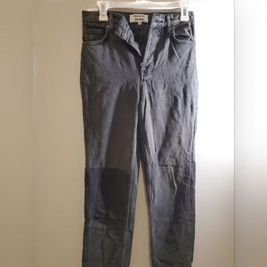 Reformation Jeans Color Block Black and Grey/ Light Black Straight High Rise
